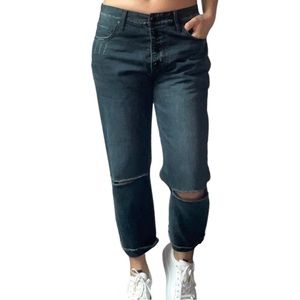 Carly & Ivy Distressed Dark Grey Black Jeans